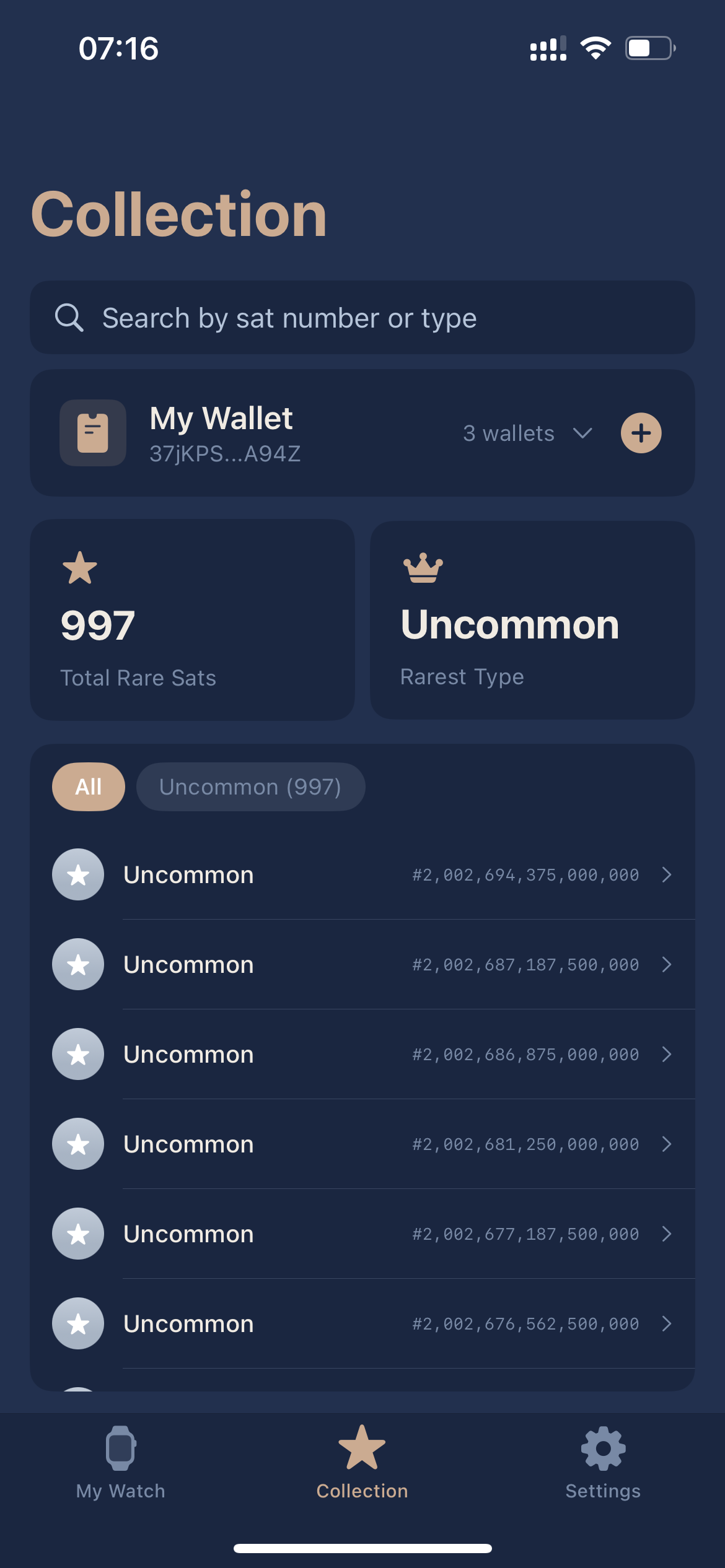 Automatic rare-sat identification